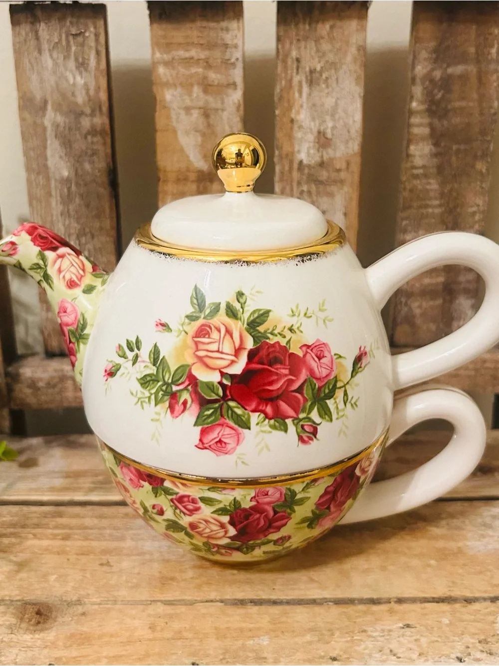 Vintage Royal Albert Old Country Roses Tea For One 3 Piece Set